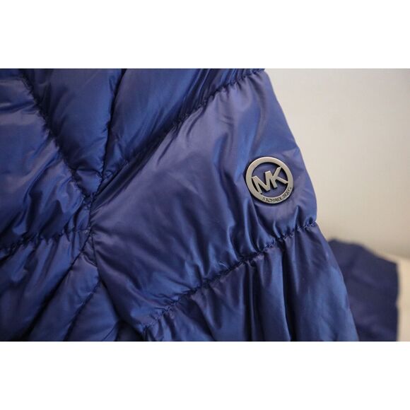 Michael Kors Women's Petite Sz S Blue Packable Down Puffer Coat Jacket - Picture 3 of 12